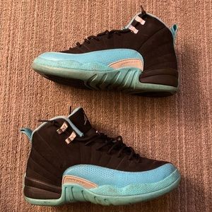NIKE AIR JORDAN 12 RETRO GG BLACK/TEAL SIZE 7Y